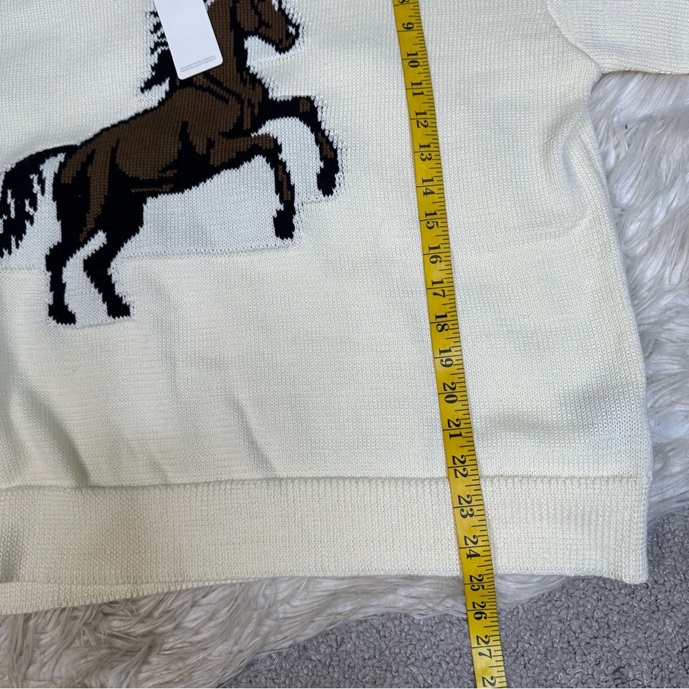 Nwt ivory knit horse graphic long sleeve - Picture 13 of 13